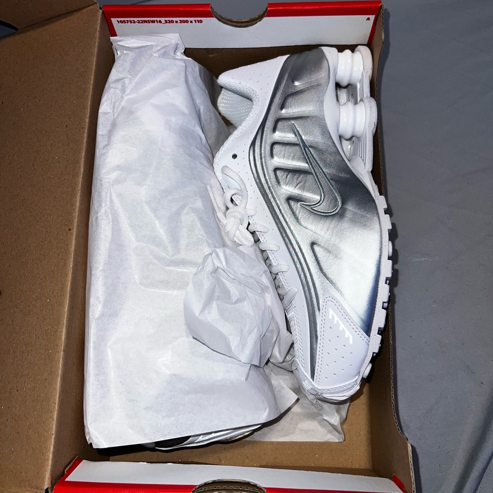 Nike Metallic Silver and White Running Shoes